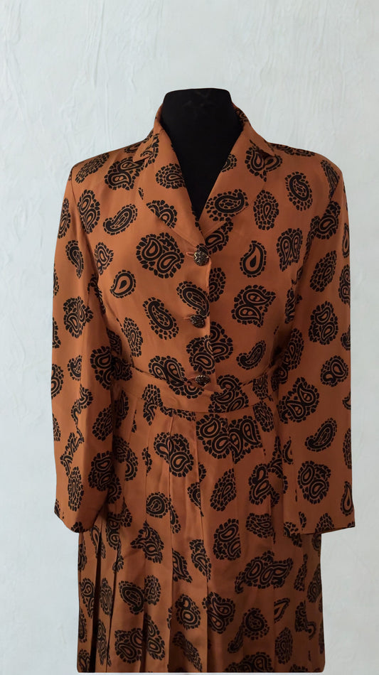 TERRACOTTA PAISLEY PLEATED TWO-PIECE SET