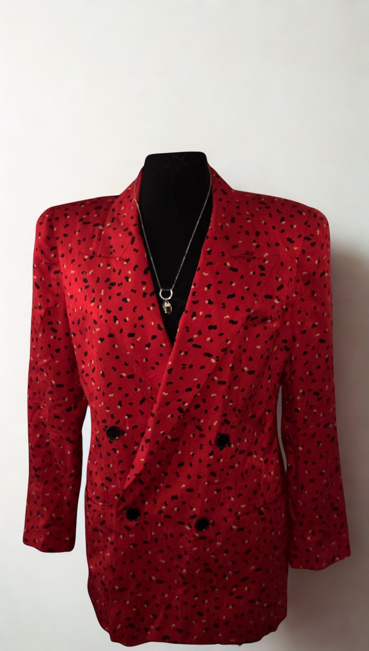 The Crimson Speckled Double-Breasted Blazer